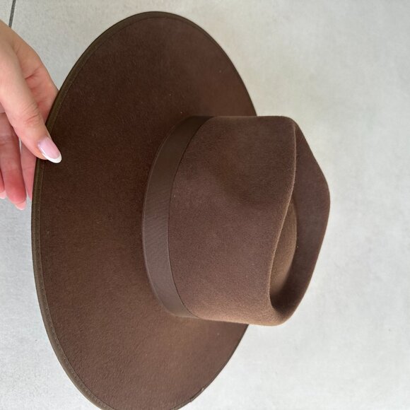 NWT Lack Of Color The Mirage Boater Hat In Chocolate Brown Wide Brim Suede Band - Picture 5 of 8